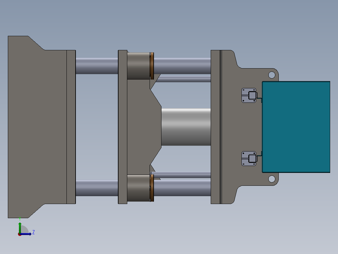 非标300T液压机设备模型左视图