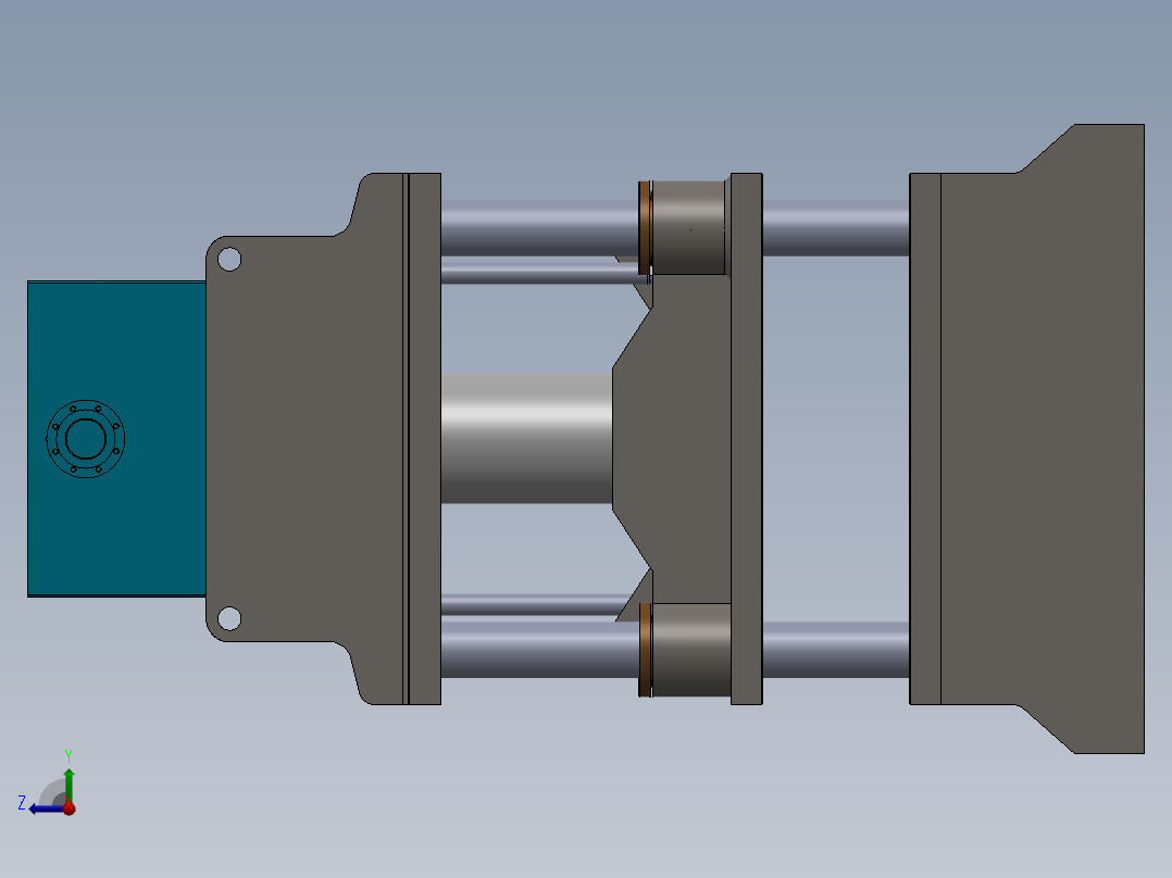 非标300T液压机设备模型右视图