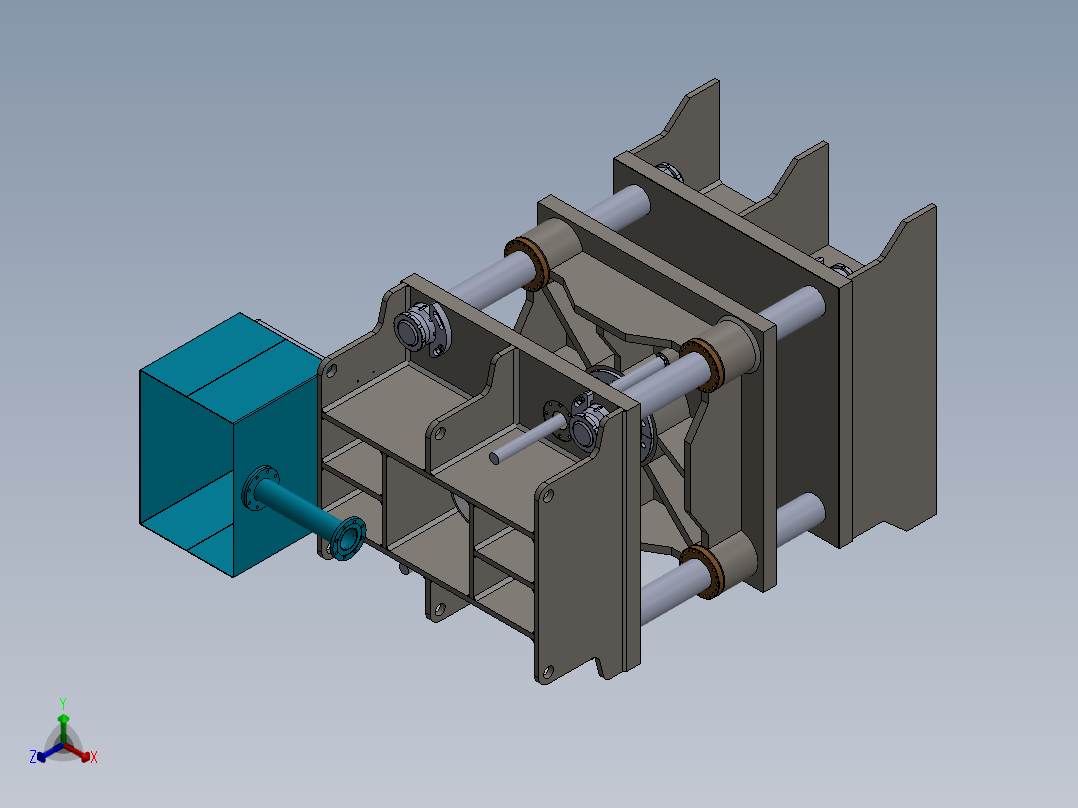 非标300T液压机设备模型正等轴测图