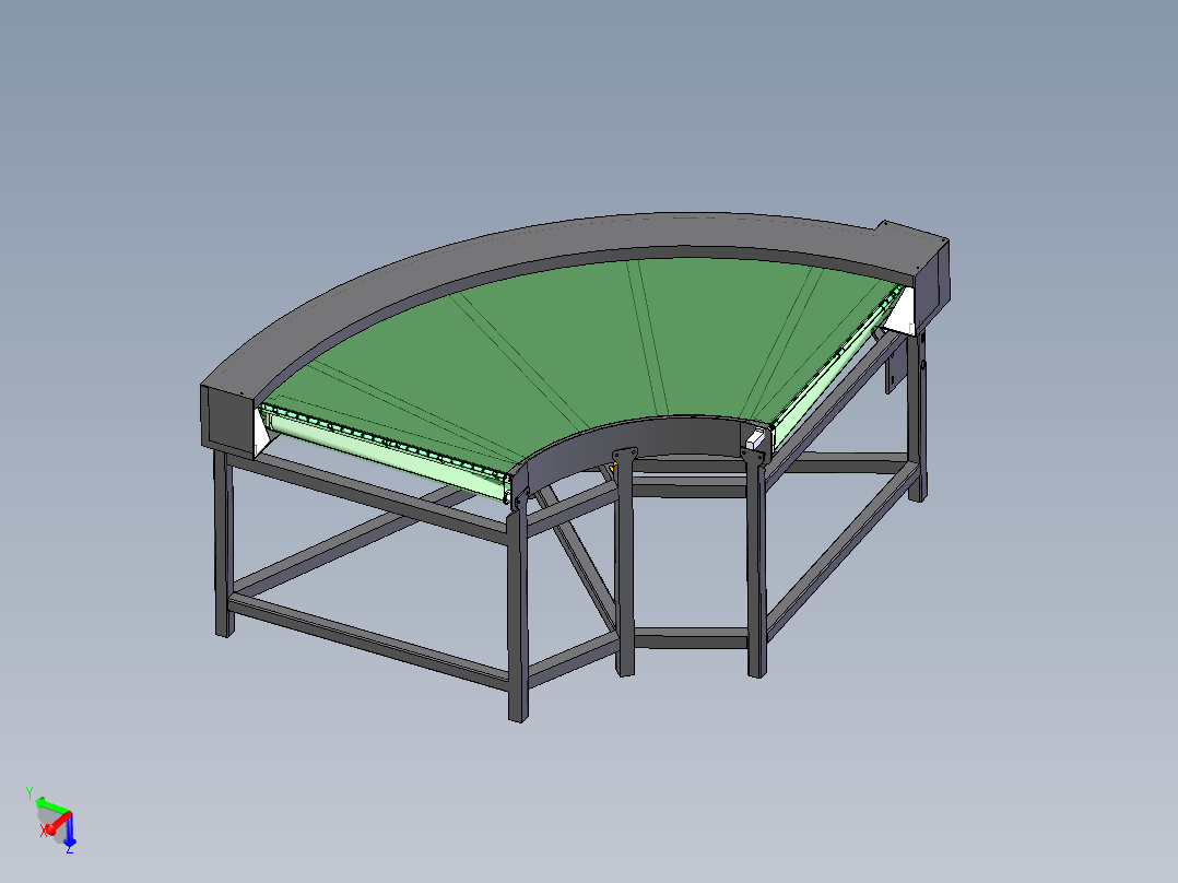 90度刀口转弯皮带机 非标自动化设备3D图纸设计
