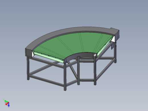 90度刀口转弯皮带机 非标自动化设备3D图纸设计