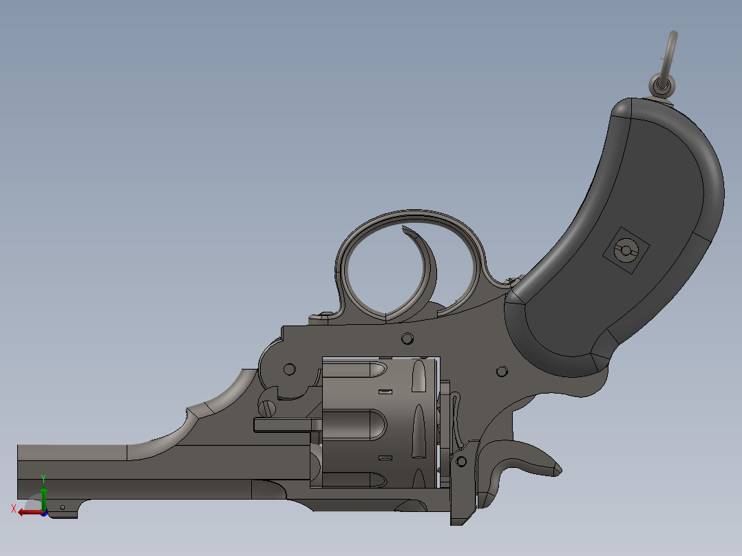 左轮手枪后视图