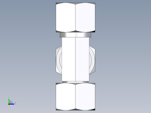 卡套式工业通用硬管接头EO_Swivel_nut_run_tee_EL14S71左视缩略图