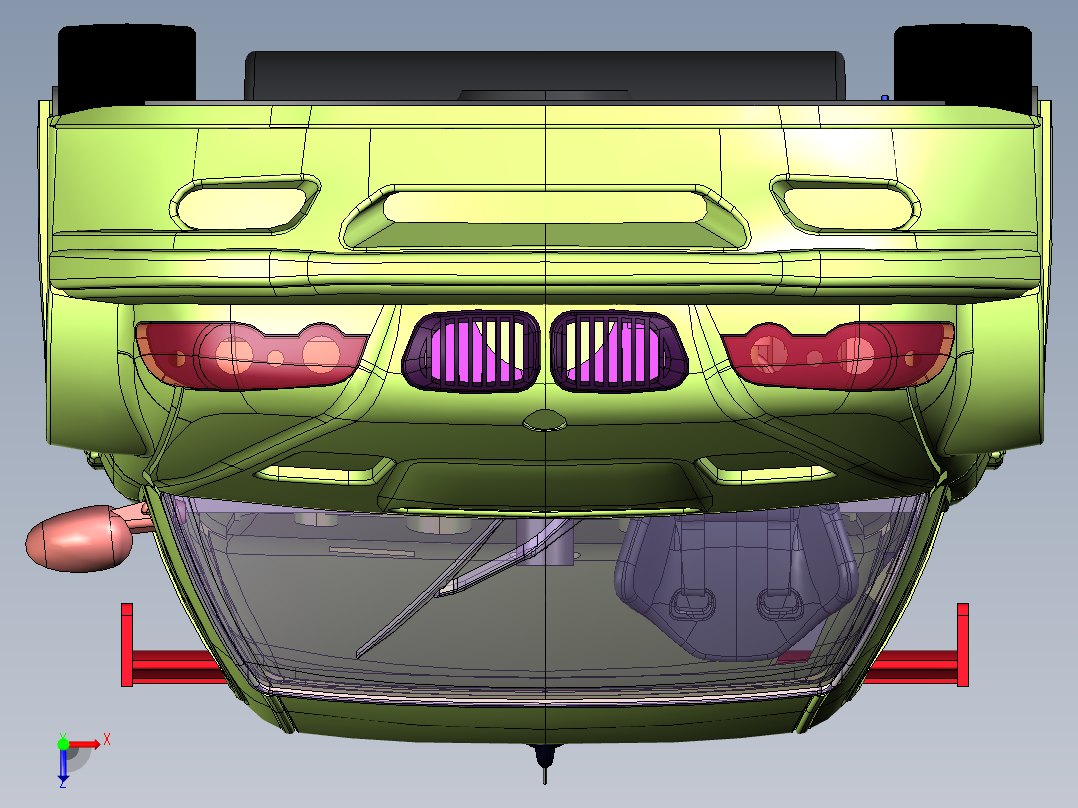 BMW玩具模型(proe) proe 文件 41.2MB俯视图