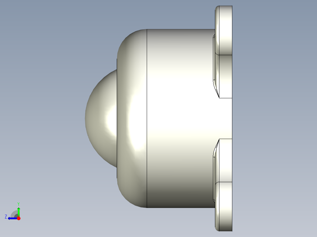 萬向滾珠20-3D多系列多零件图纸模型右视图