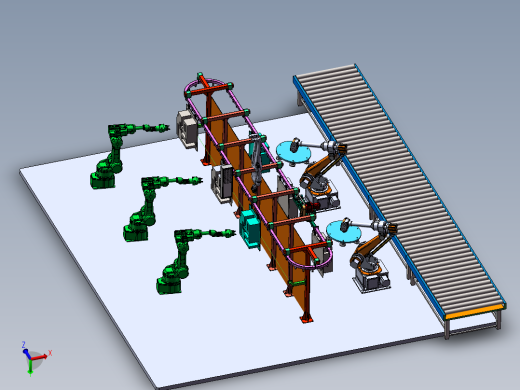 运输链产品的机械手喷涂模拟