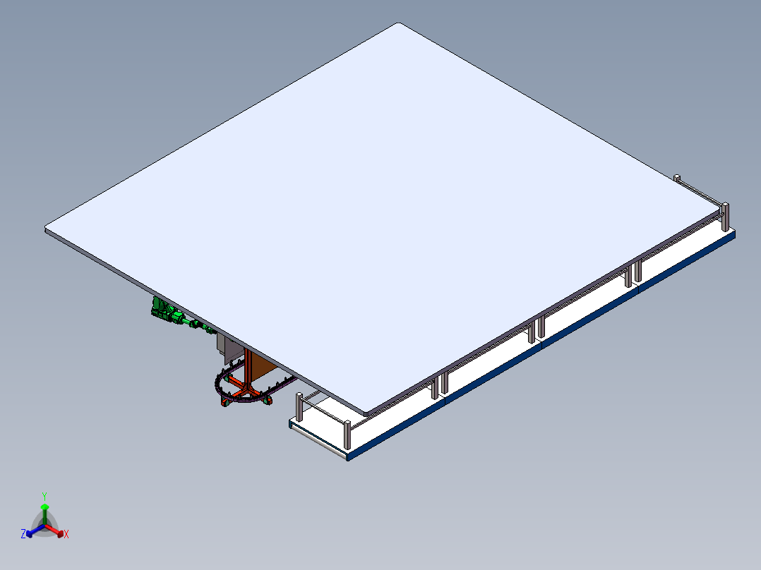运输链产品的机械手喷涂模拟正等轴测图