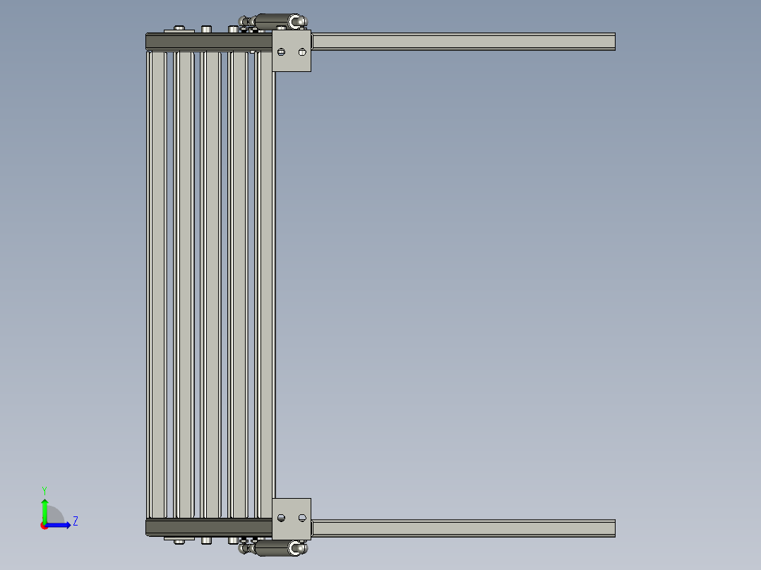 壁挂式折叠桌左视图