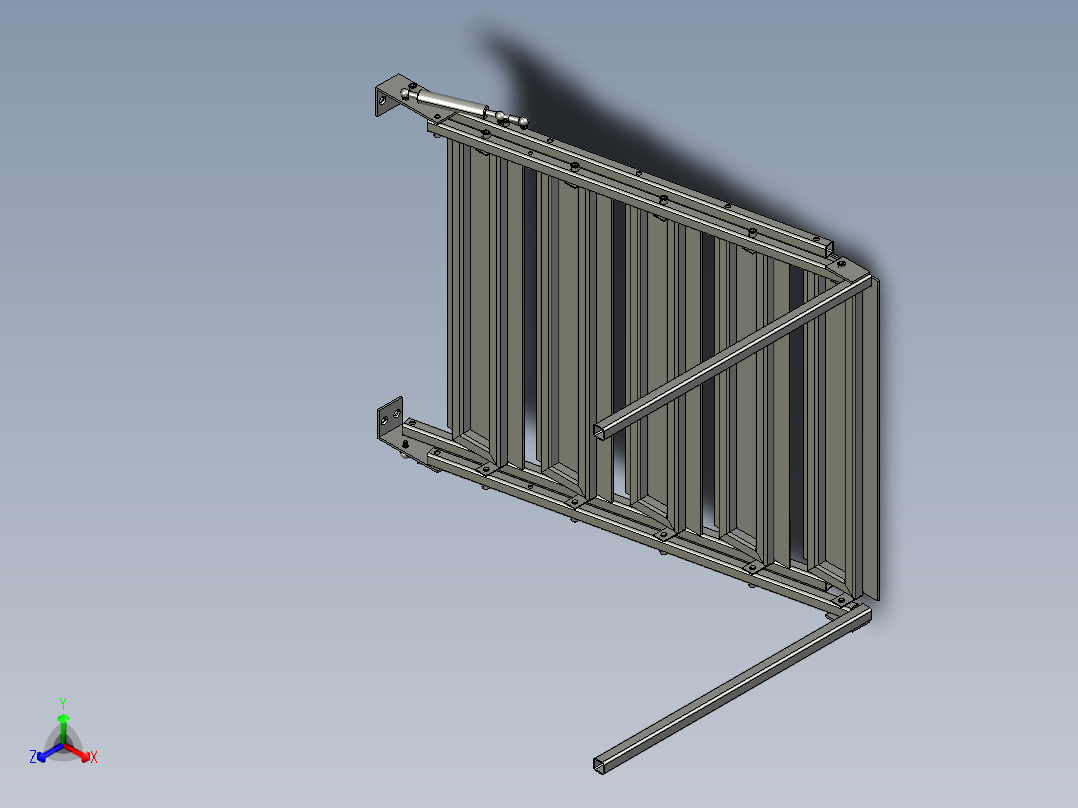 壁挂式折叠桌正等轴测图