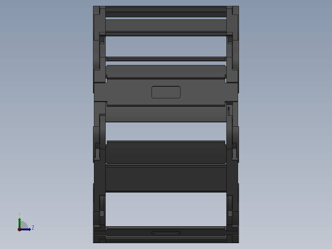 内高25内侧打开型桥式拖链[DMD25BT-25-77-R55-500-A1]左视图