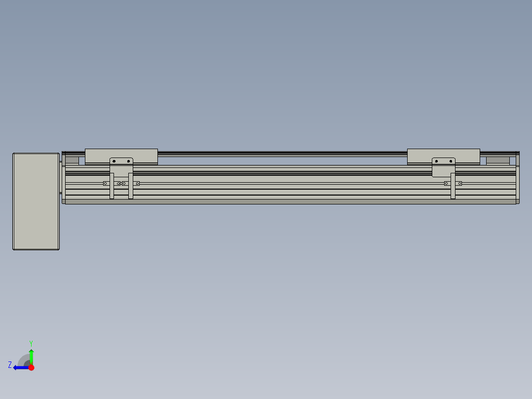 直线模组WG-LHB12-S450-RD设计图纸右视图