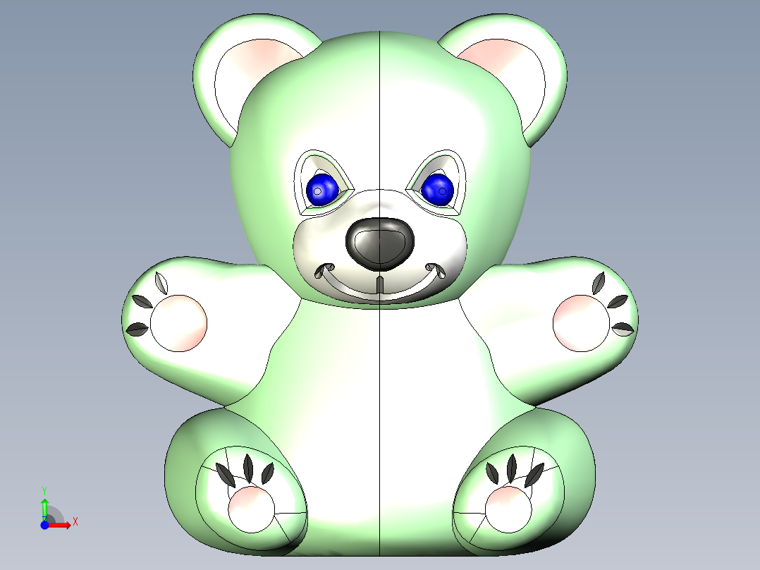 可爱的泰迪熊前视图