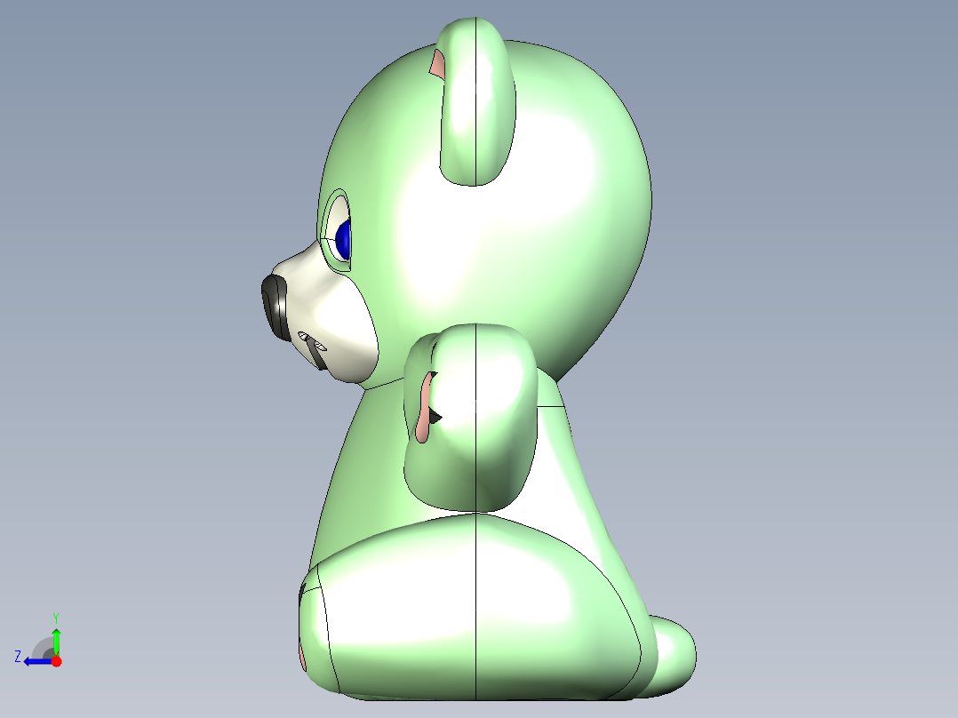 可爱的泰迪熊右视图