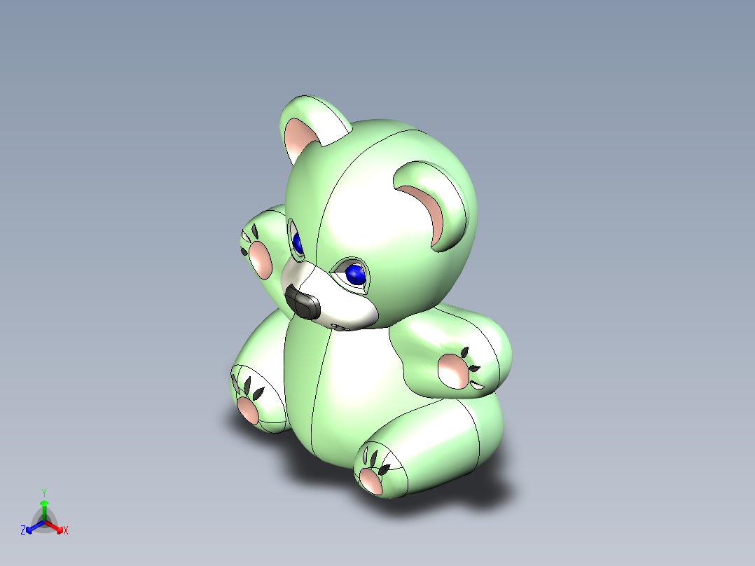 可爱的泰迪熊正等轴测图