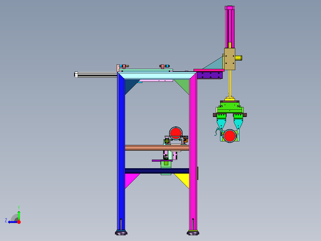 抓取圆柱可以调整的自动抓手右视图