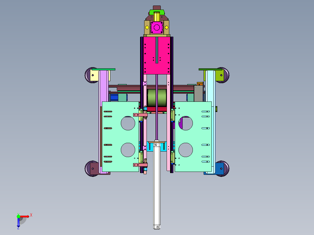 抓取圆柱可以调整的自动抓手俯视图
