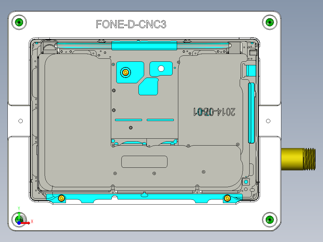 FONE-D-笔记本CNC工装夹具三维模型CNC3-08-07前视图