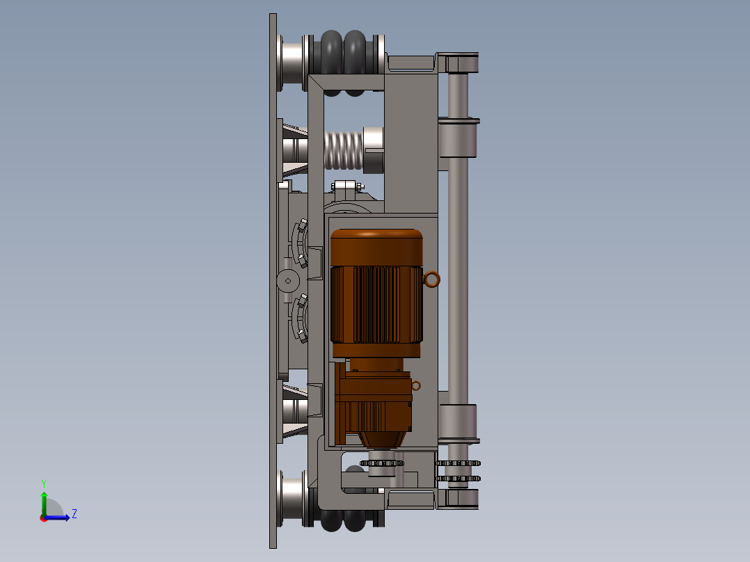 新型气囊升降式振动台（sw16可编辑+工程图）左视图