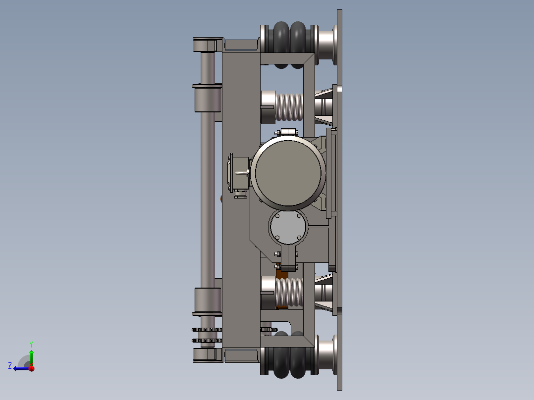 新型气囊升降式振动台（sw16可编辑+工程图）右视图