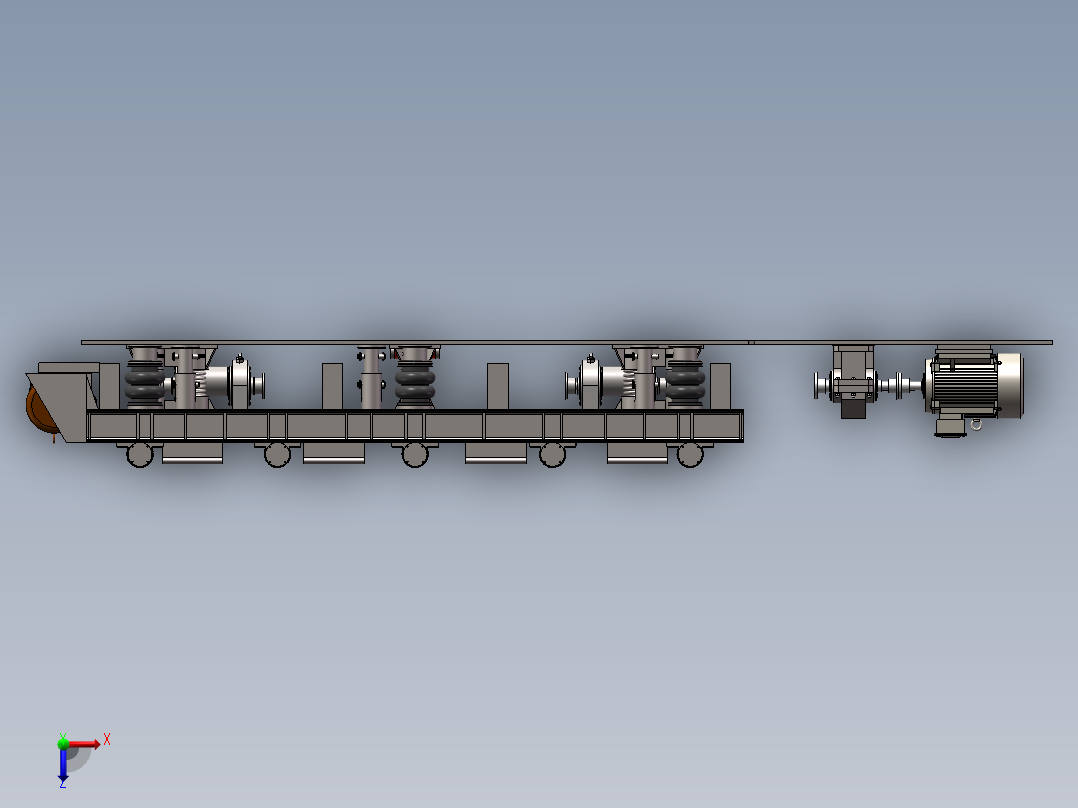 新型气囊升降式振动台（sw16可编辑+工程图）俯视图
