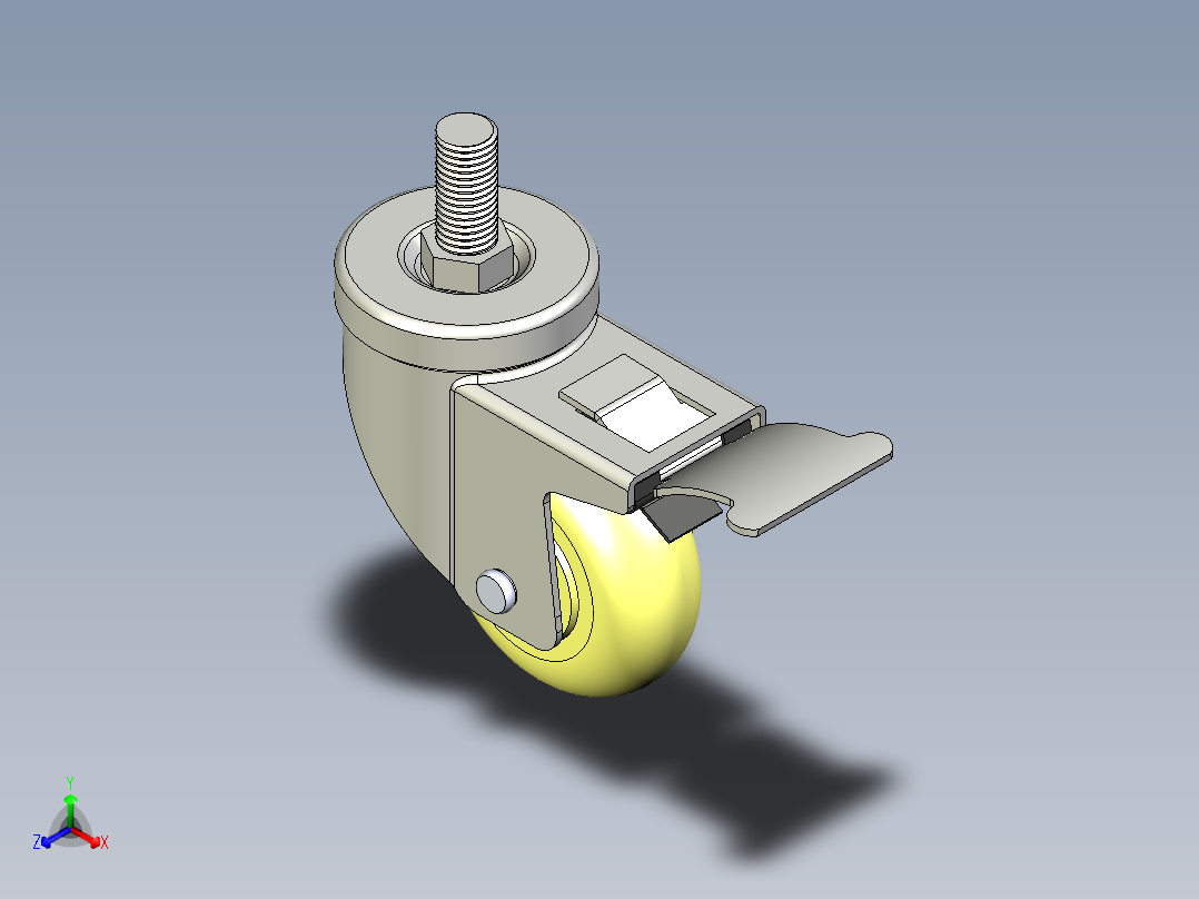 万向轮、脚轮(3)正等轴测图