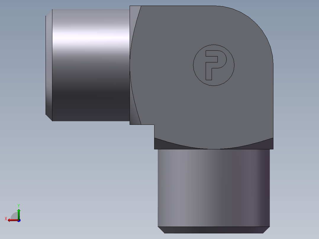 弯接头-W、1D9-16后视图
