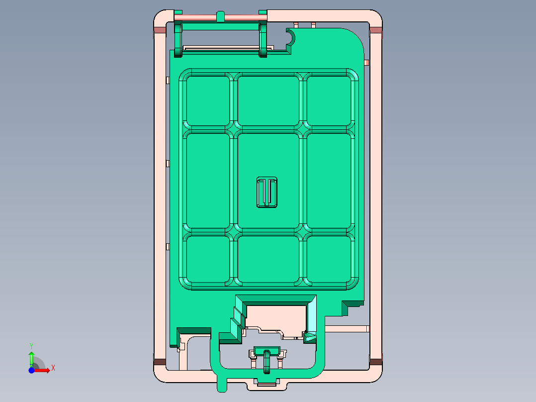 手机喷涂固定夹前视图
