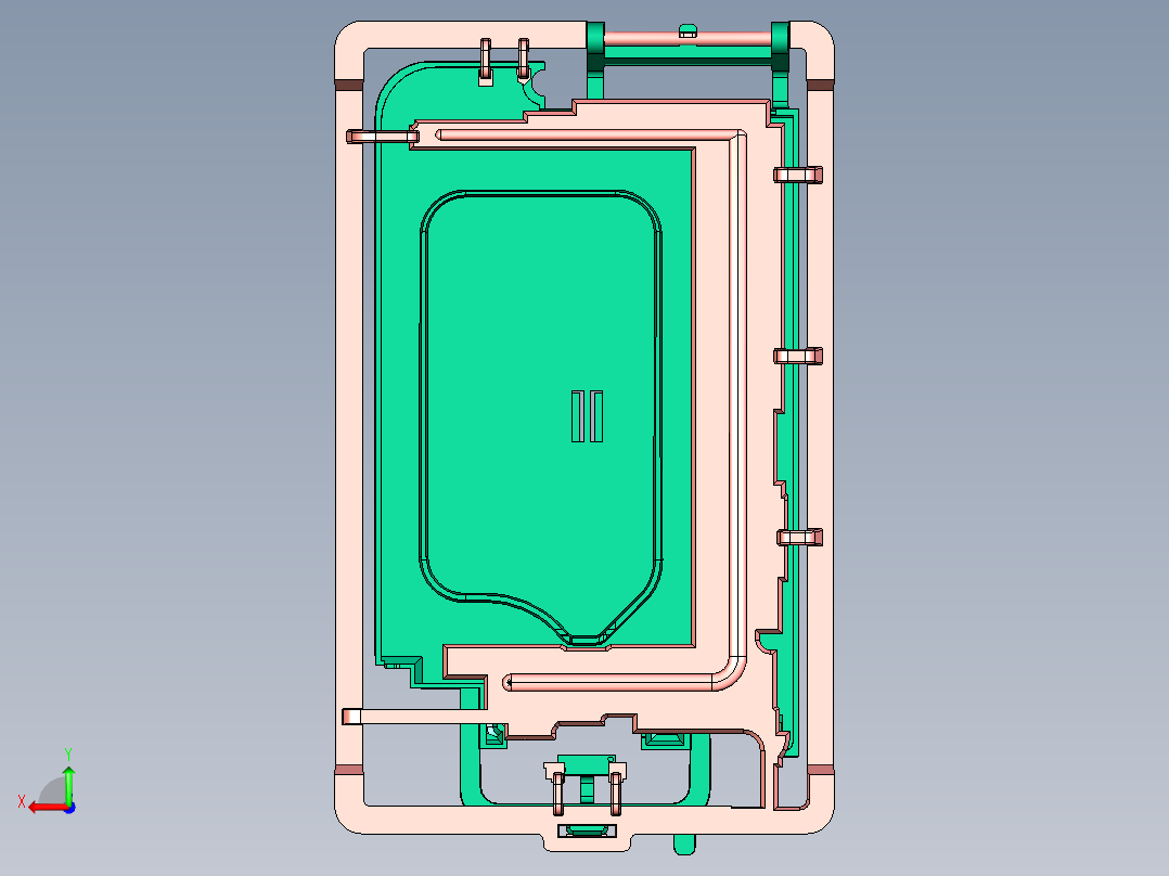 手机喷涂固定夹后视图