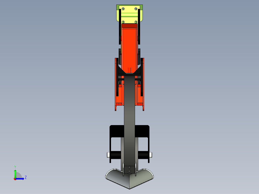 中耕机平行四杆仿形机构设计左视图