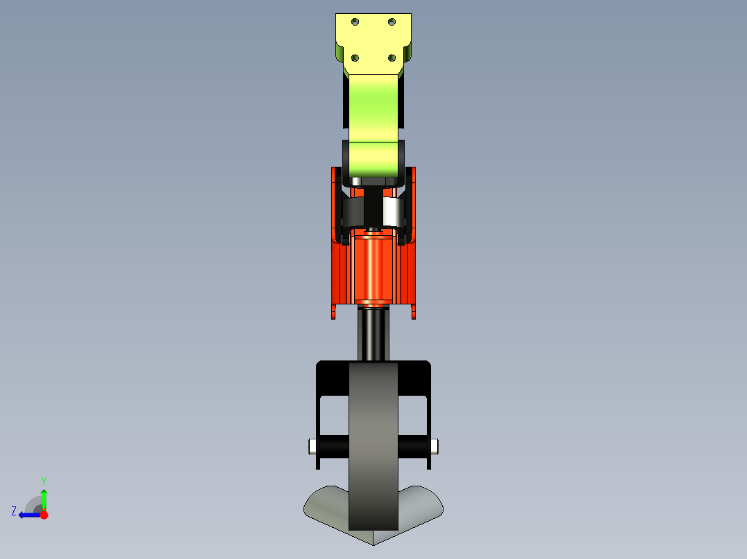 中耕机平行四杆仿形机构设计右视图