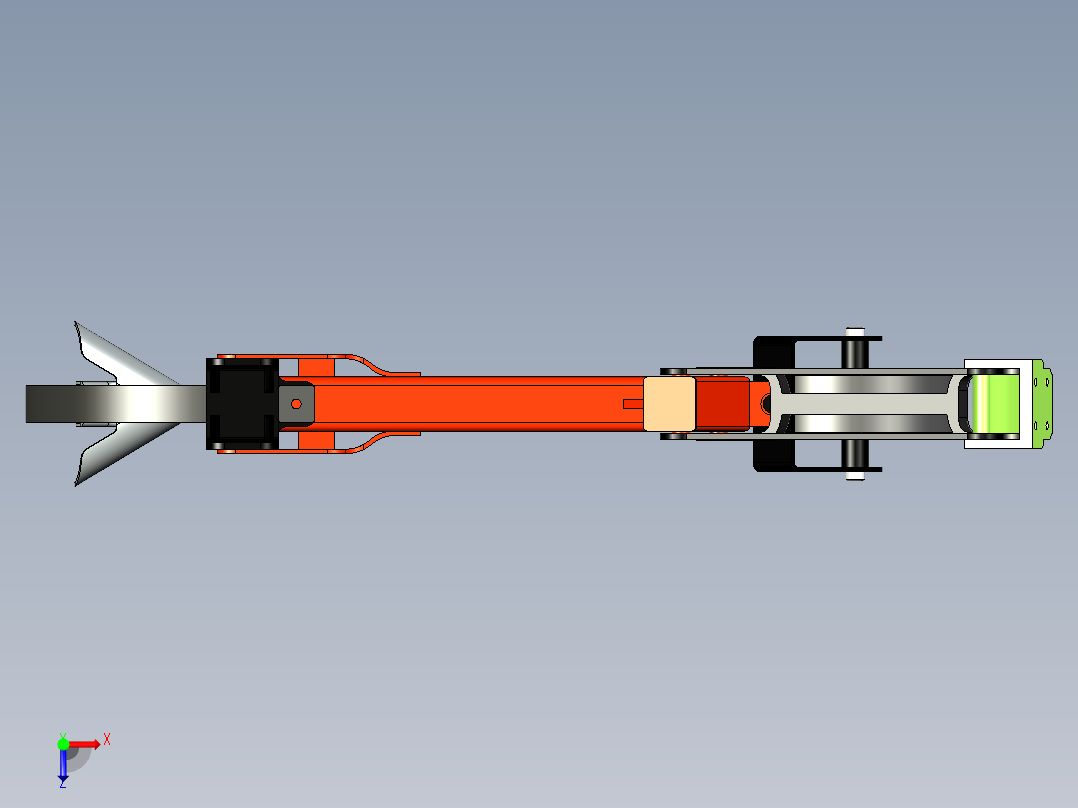 中耕机平行四杆仿形机构设计俯视图