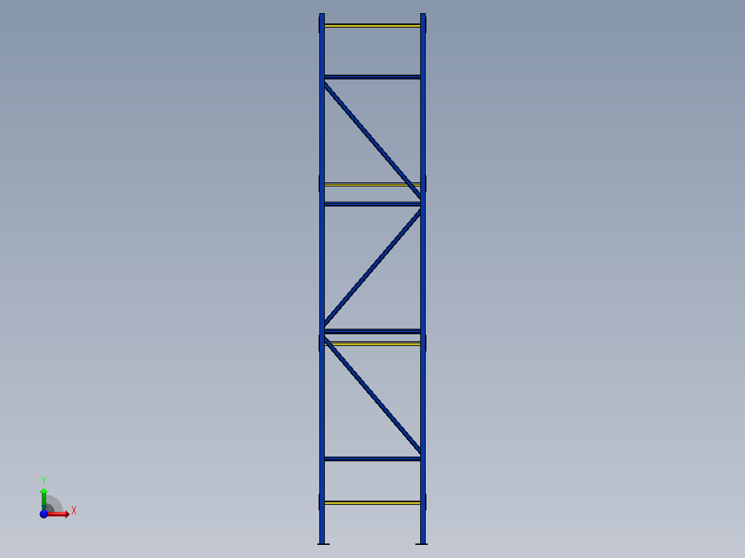 货架、仓库轻型货架前视图