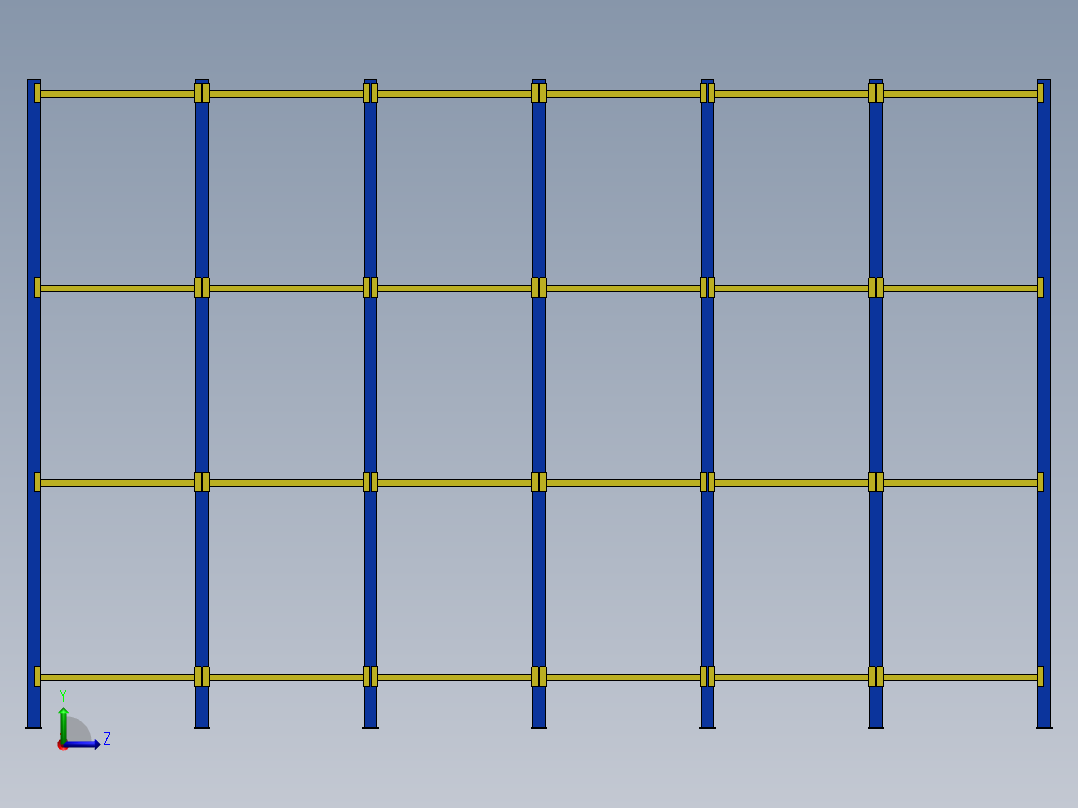 货架、仓库轻型货架左视图