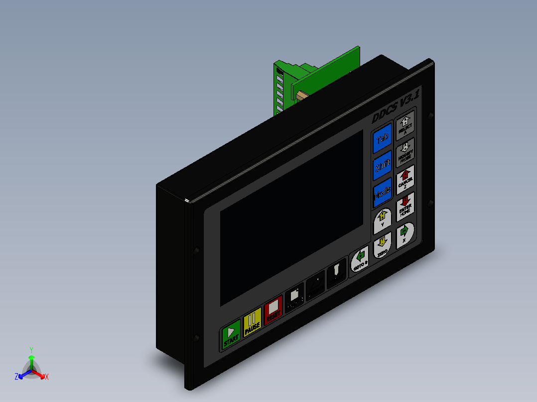 控制屏、屏幕(24)正等轴测图