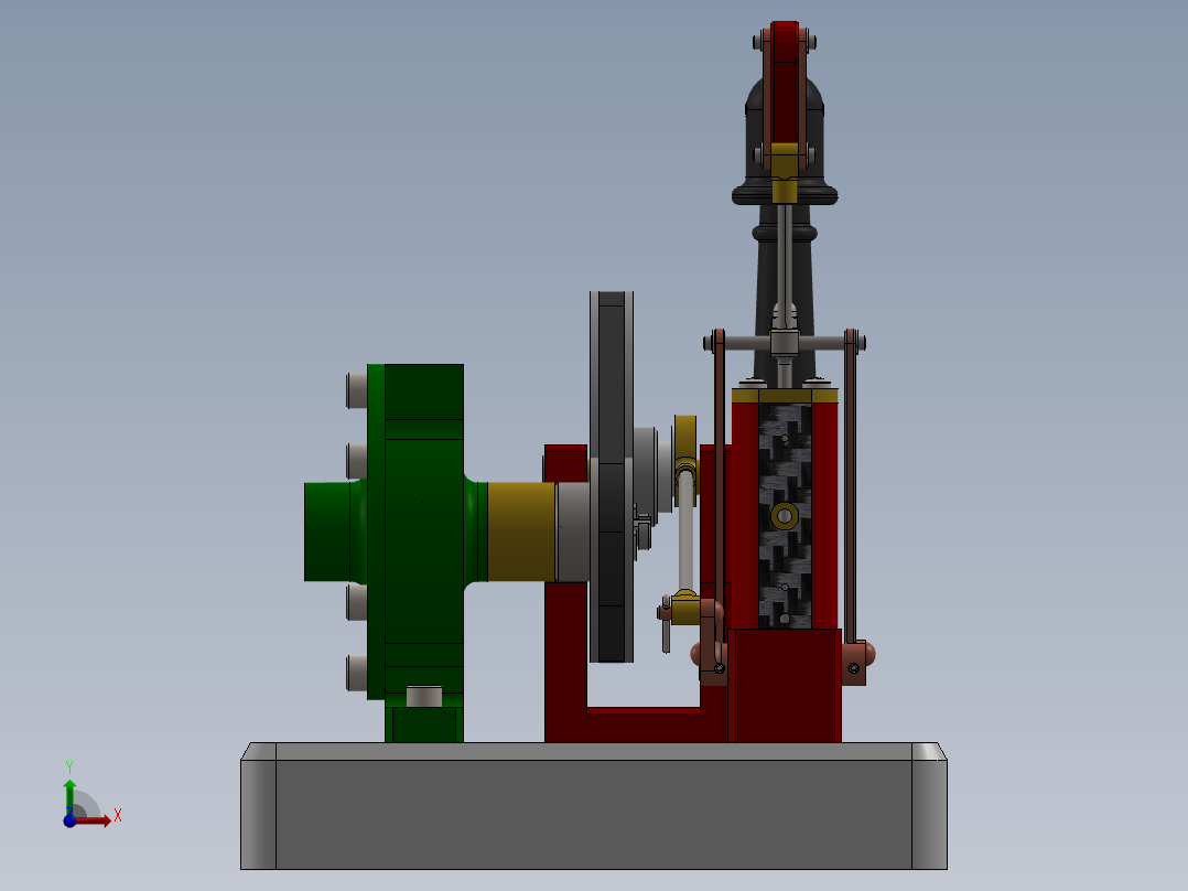 卧式离心泵微型蒸汽机miniature-steam-engine-模型格式为 -sw前视图
