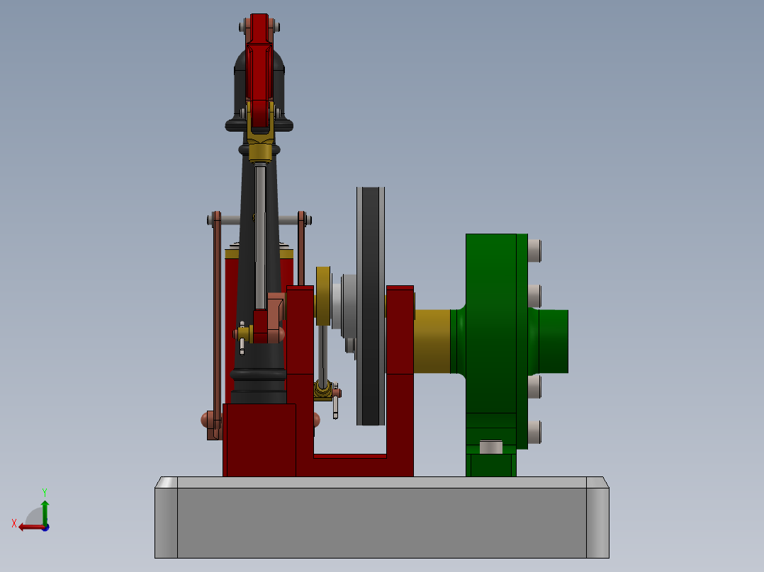 卧式离心泵微型蒸汽机miniature-steam-engine-模型格式为 -sw后视图