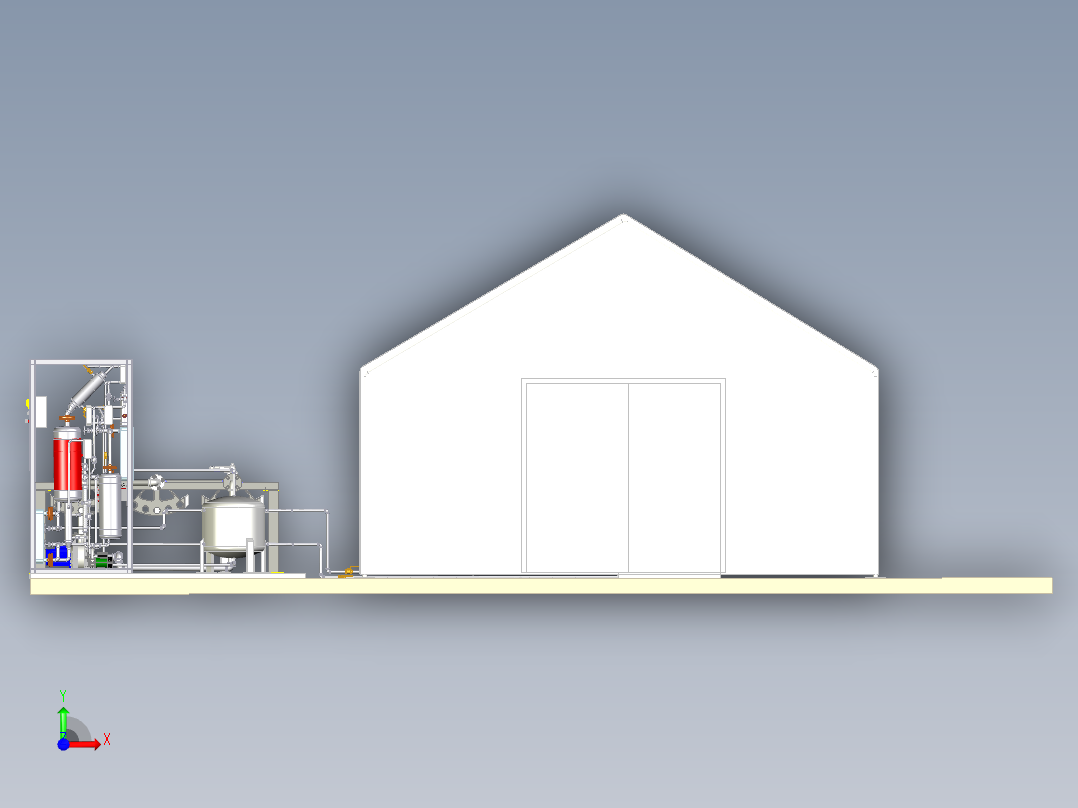 温室吸收太阳能前视图