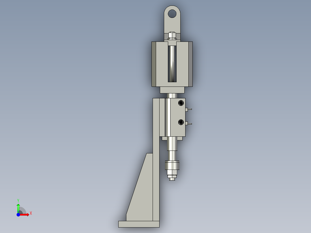 套管单耳举升定位机构前视图