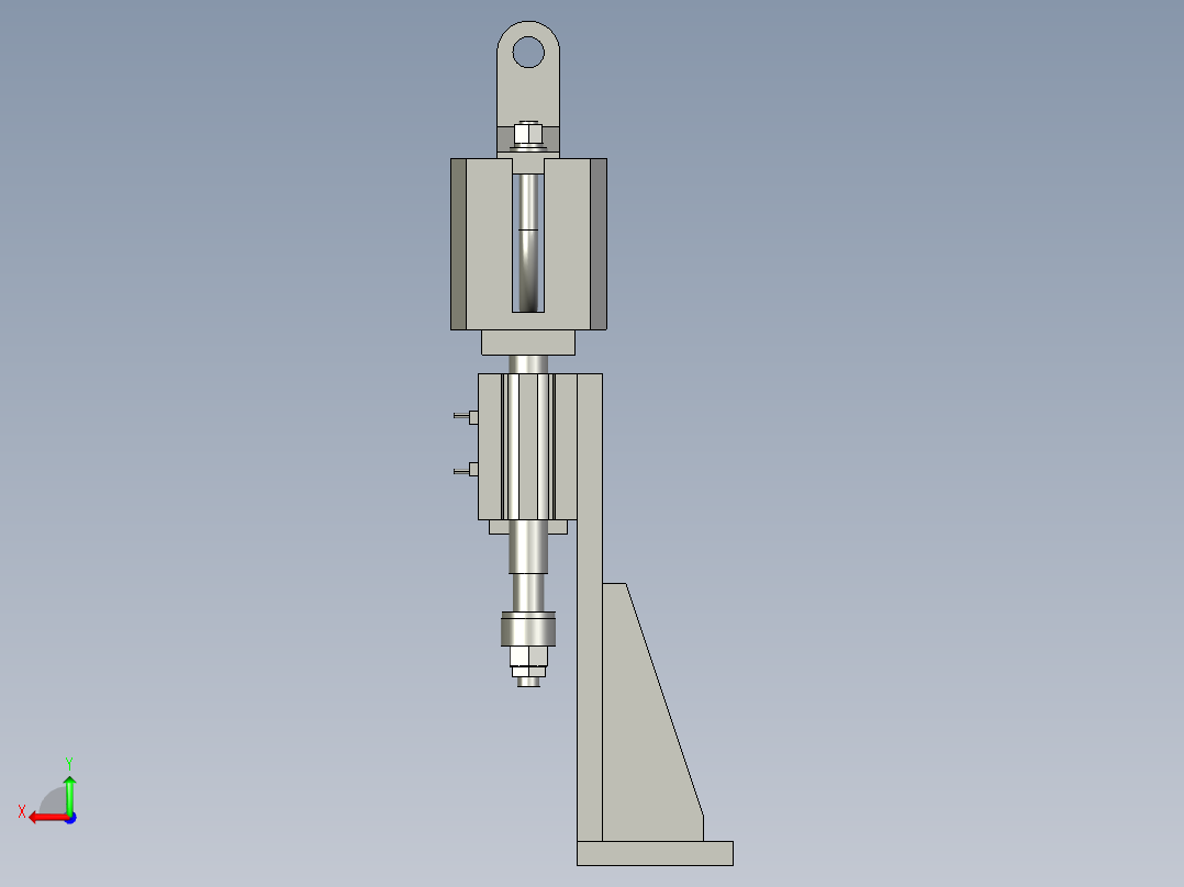 套管单耳举升定位机构后视图