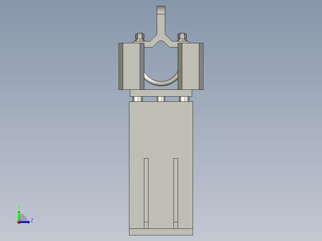 套管单耳举升定位机构左视图