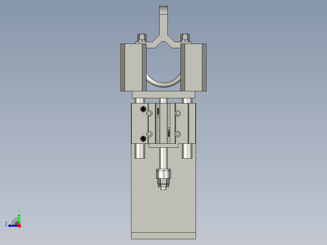 套管单耳举升定位机构右视图