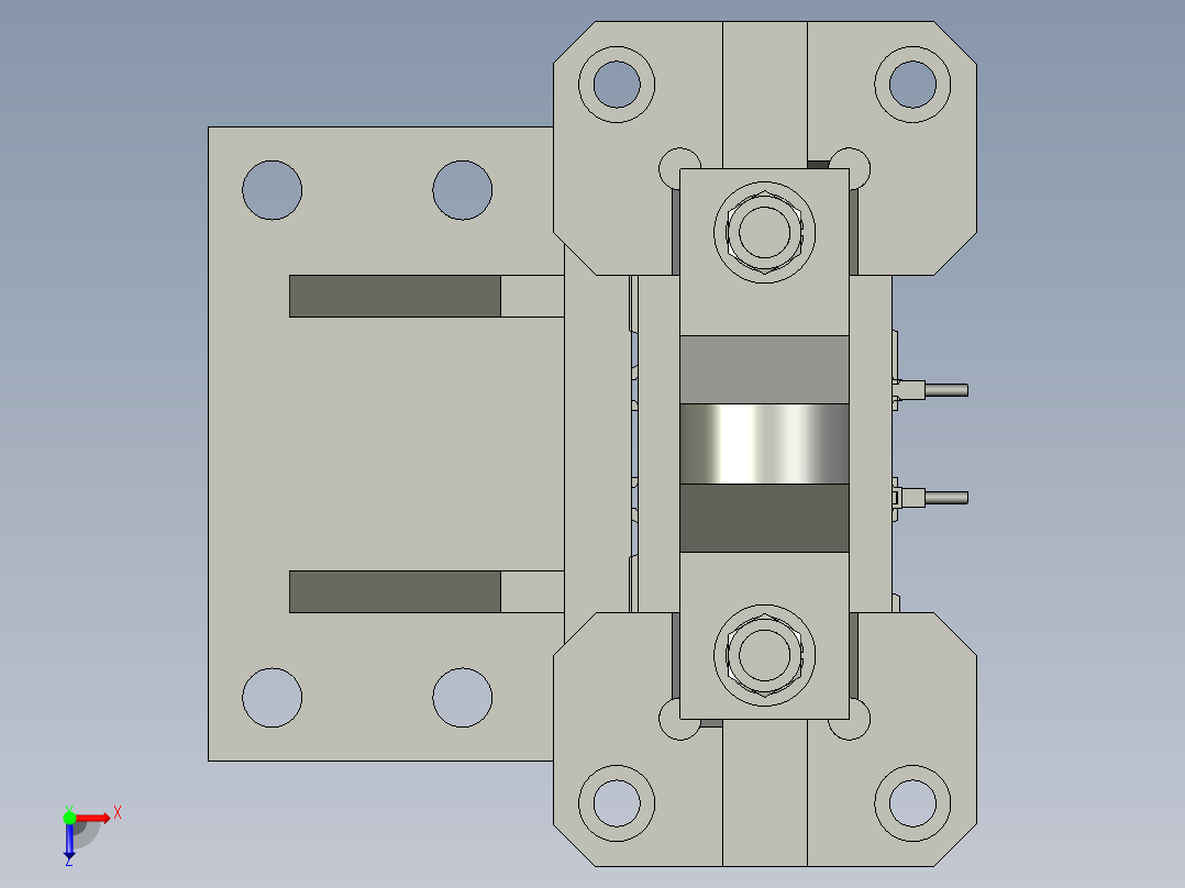 套管单耳举升定位机构俯视图