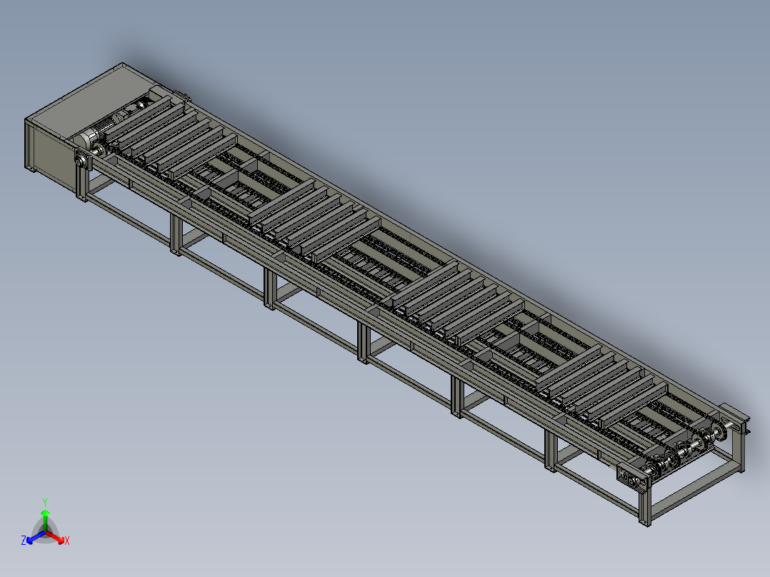 滚子链输送线及输送装置主视图