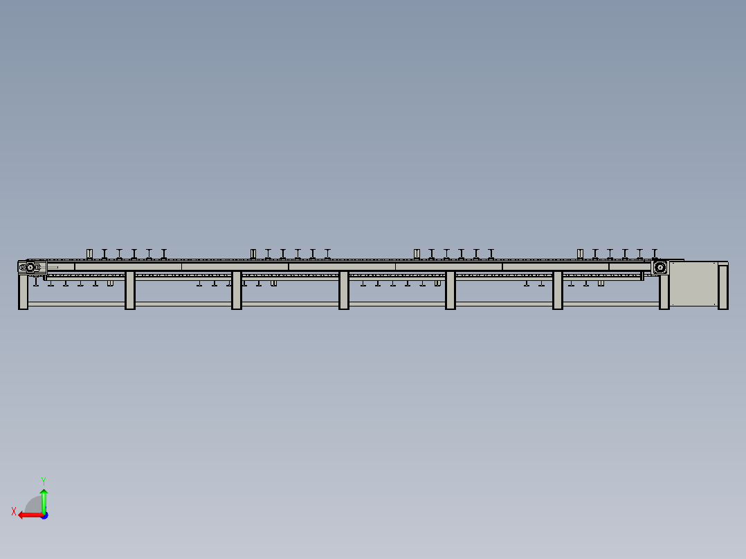 滚子链输送线及输送装置后视图