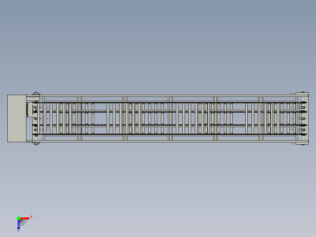 滚子链输送线及输送装置俯视图