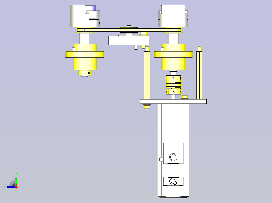 一款工件任意角度旋转机构3D模型右视图