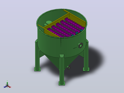 圆形沉淀池，水处理设备正等轴测缩略图