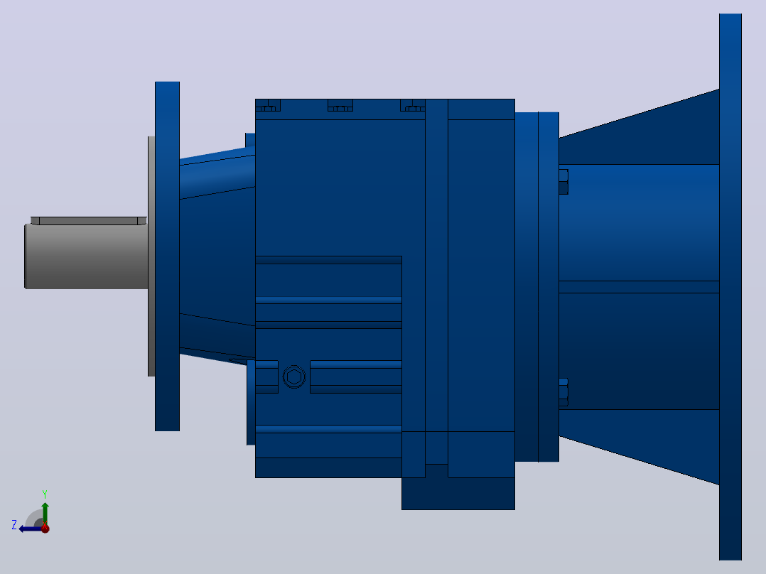 RF47ZP斜齿轮减速机RF47-3.83-M1-P100-Φ160右视图