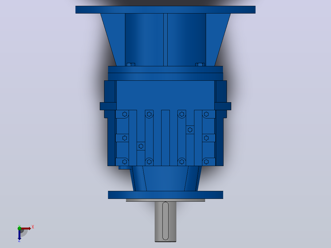 RF47ZP斜齿轮减速机RF47-3.83-M1-P100-Φ160俯视图