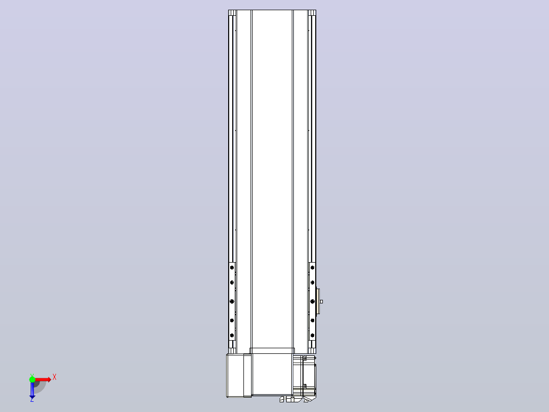 皮带直线轴半封闭可选导轨TPA-HNB-175D-140-L400-LP-Y-P75-N3俯视图